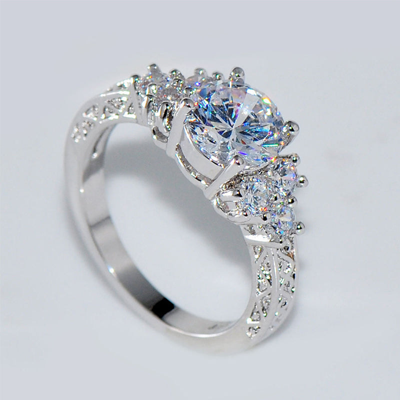 【Discount】Zircon White Copper High-End Shiny Ring - BL1