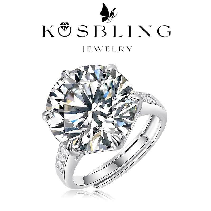 10Carat Moissanite Ring (Adjustable Size) (#MS991)- BL1