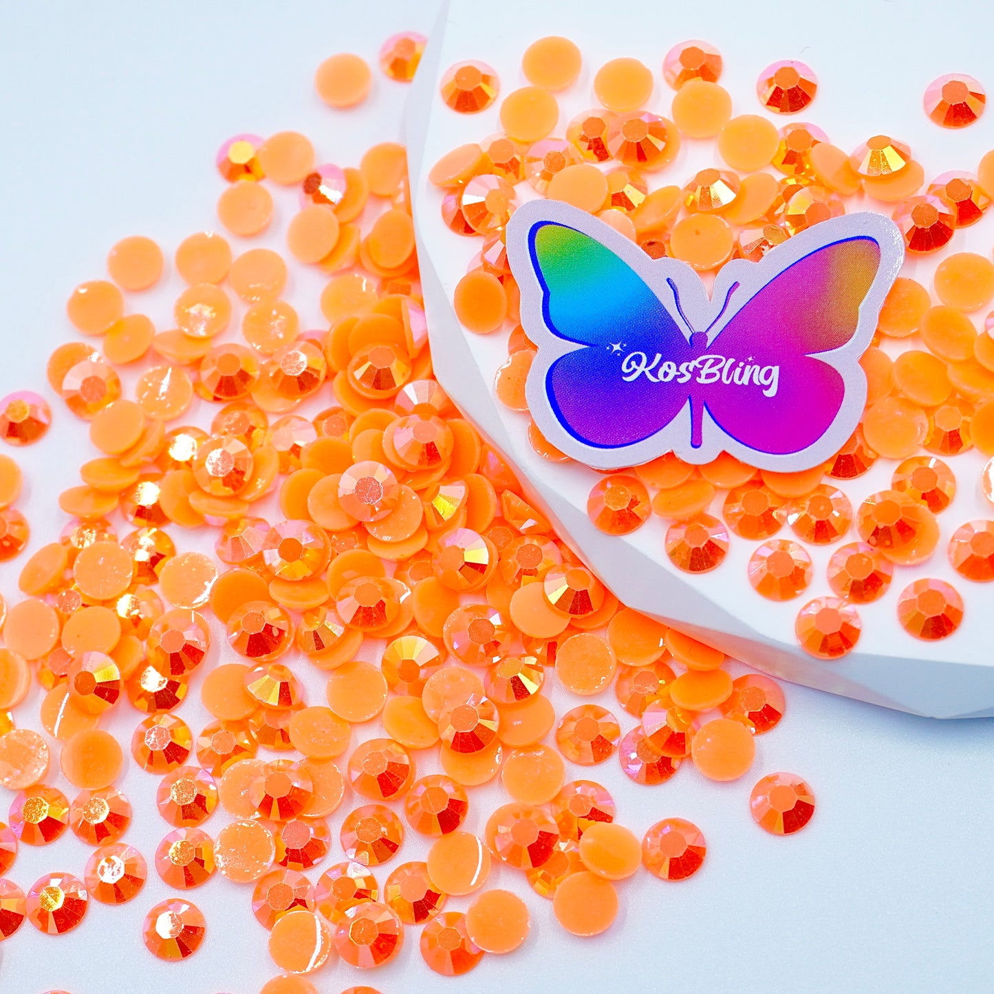 6MM Jelly AB Flatback Resin Rhinestone - 6 Colors