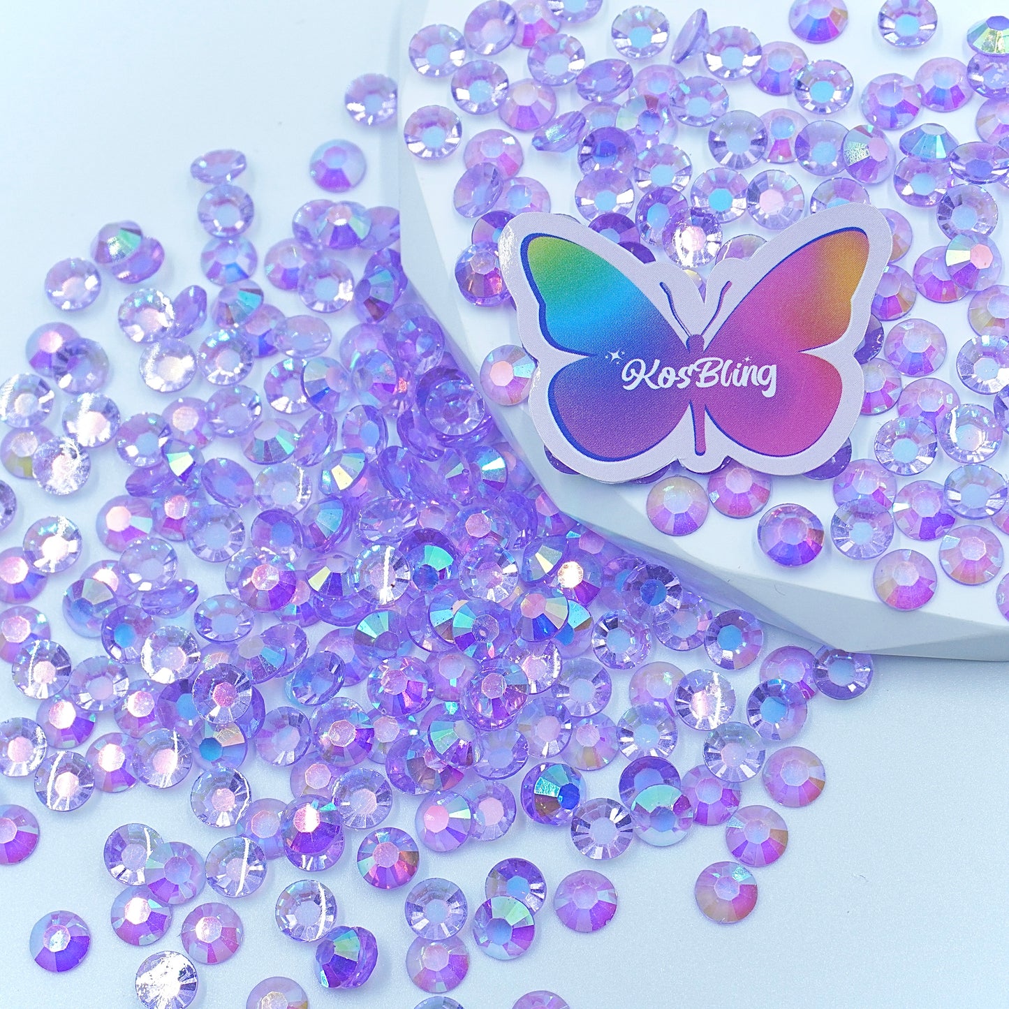 6MM Clear AB Flatback Resin Rhinestone - 9 Colors