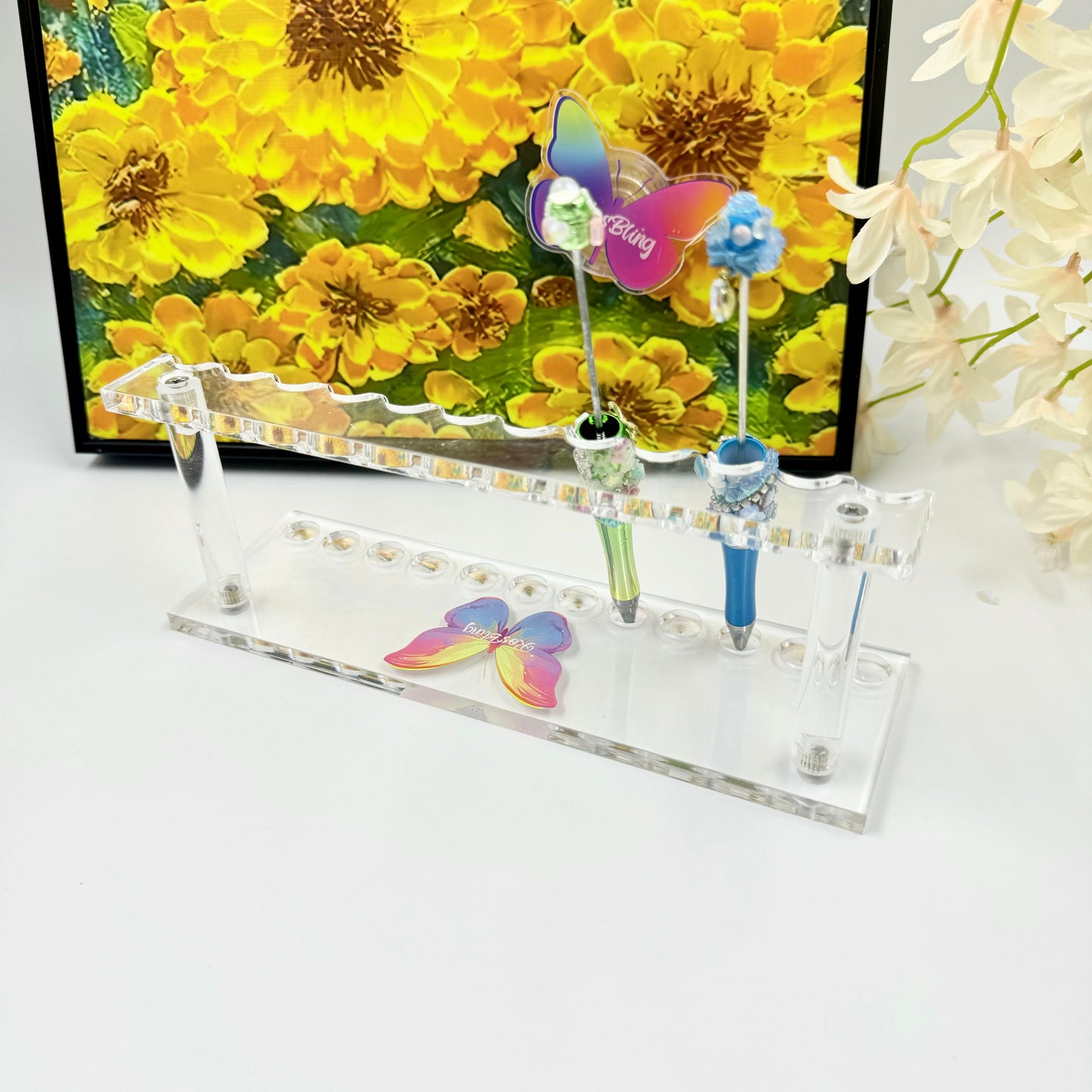 Kosbling Butterfly Print Acrylic Pen Rack