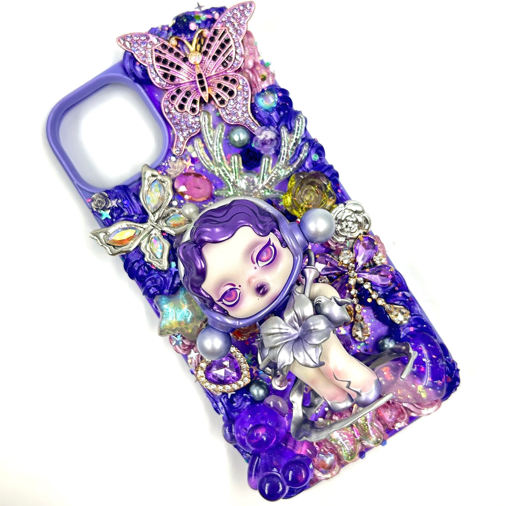 Kosbling handmade skullpanda purple queen cream iphone 16 phonecase