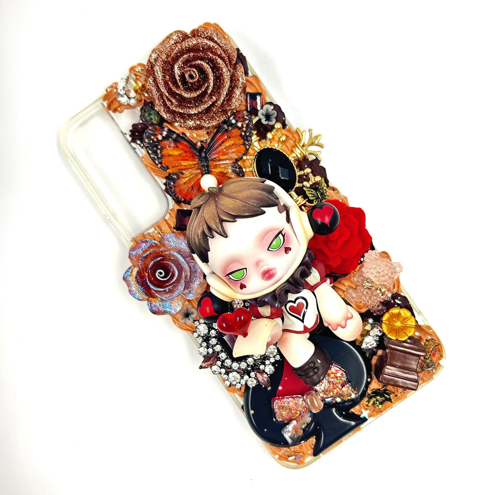 Kosbling handmade skullpanda red butterfly queen cream iphone 16 phonecase