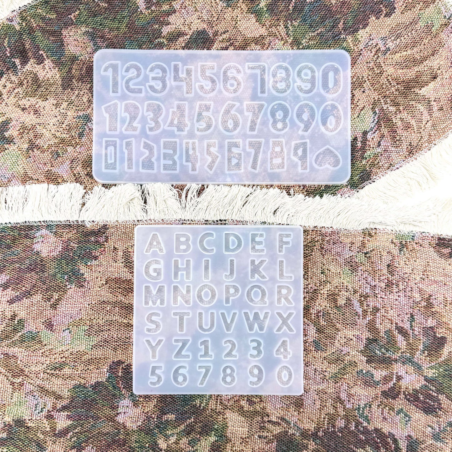 Distorted Alphabet and Arabic Numerals - Epoxy Resin Mold Bundle