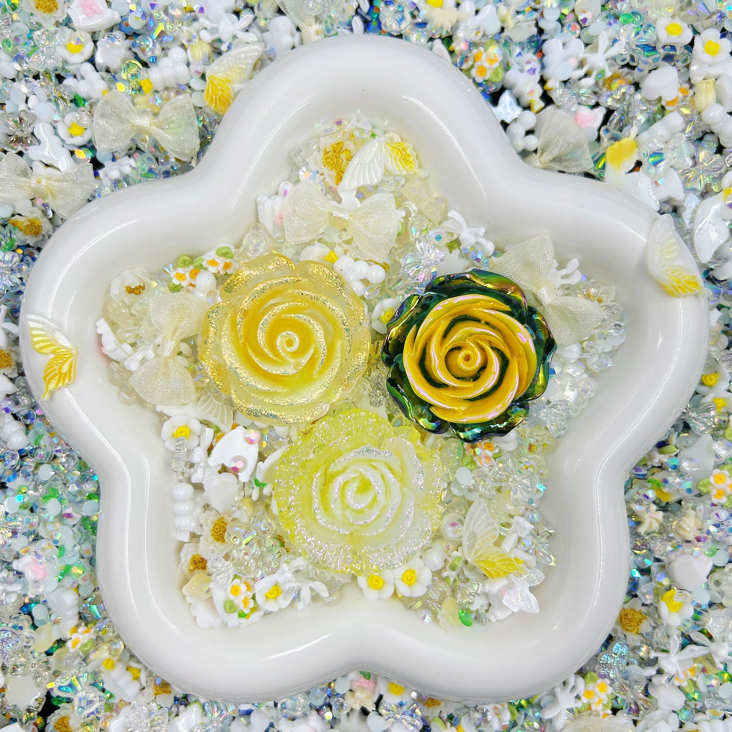 Lemon Drop Rose + Nail Charm Mix-glow (Miki)- FC1