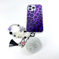 Blue gradient electroplating leopard print mobile phone case