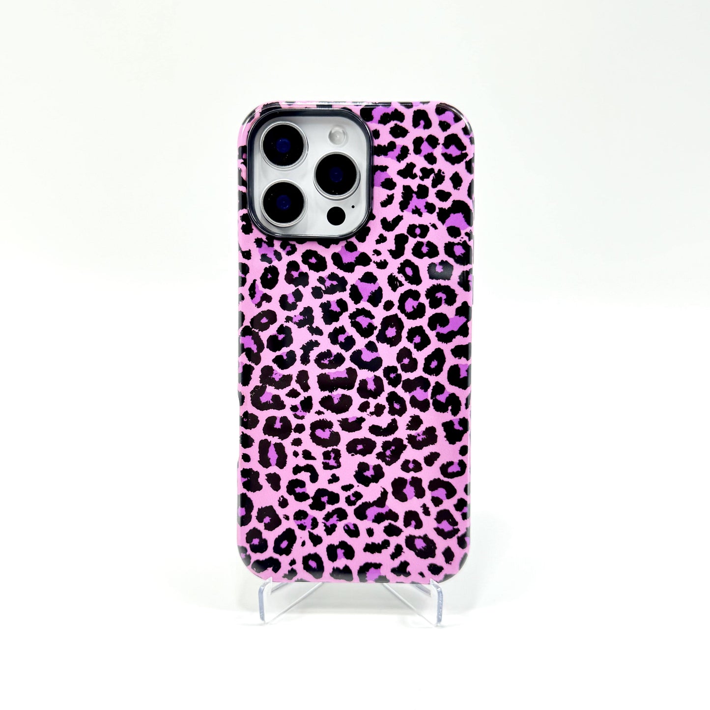 Simple solid color leopard print