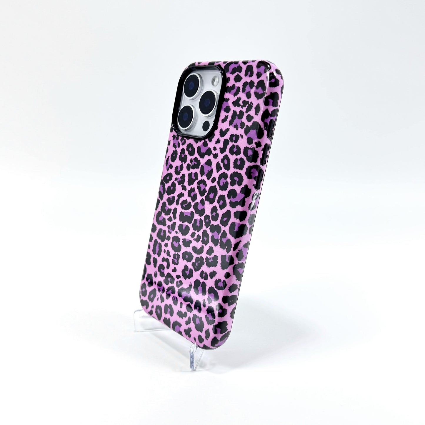 Simple solid color leopard print