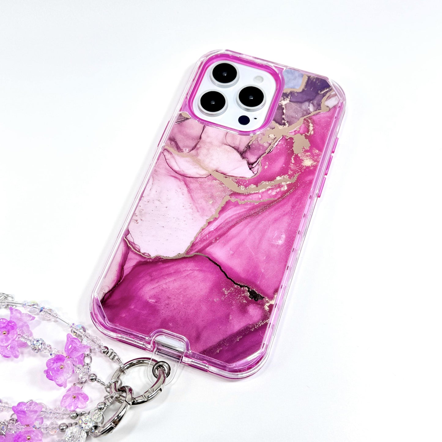 Electroplating marble phone case