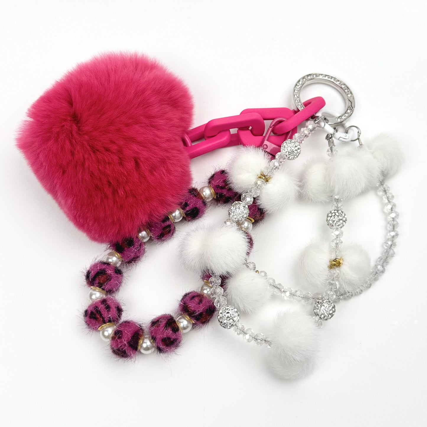 Pink Love - Fluffy Series - Kosbling keychian＆phonechain