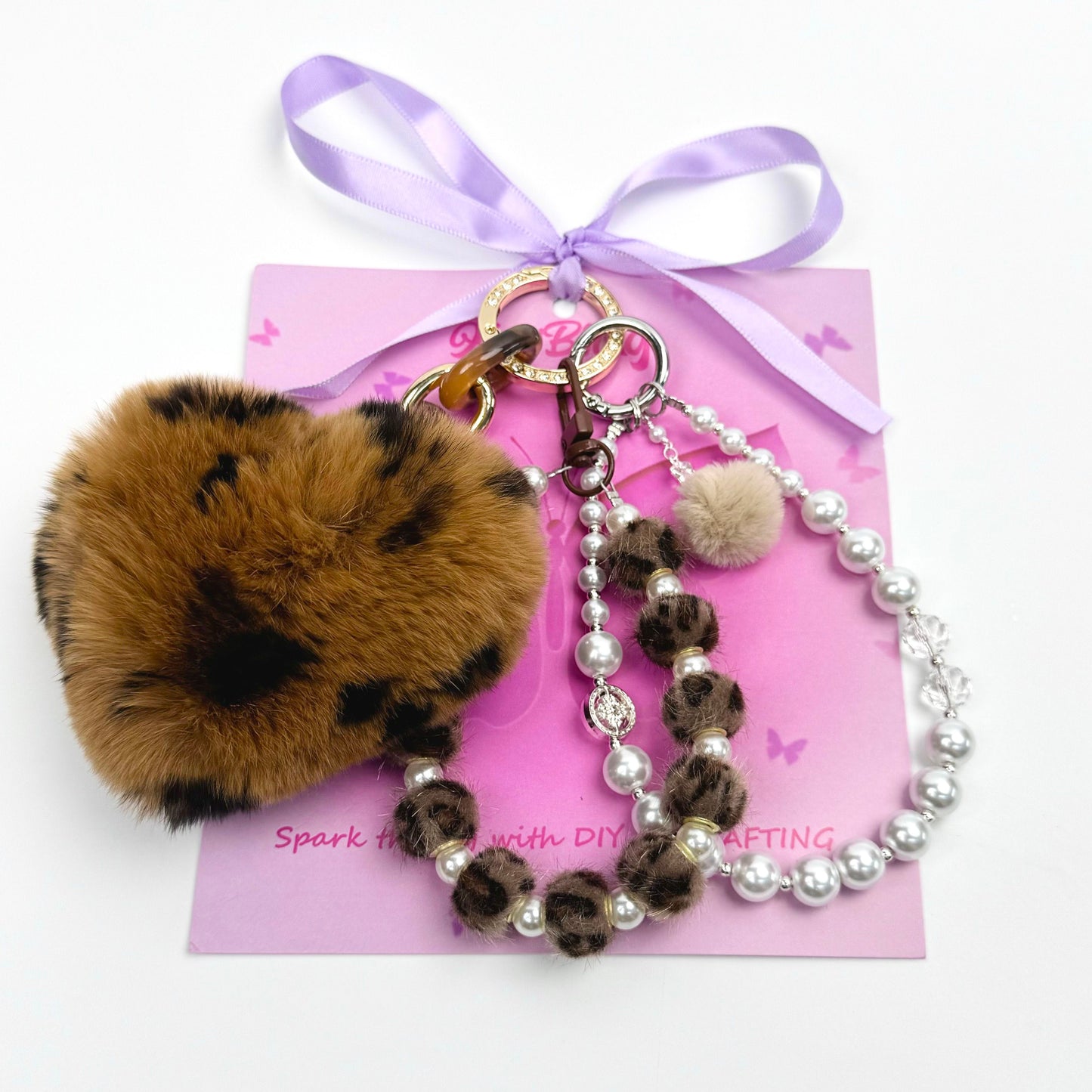 Leopard Heart - Fluffy Series - Kosbling keychian＆phonechain