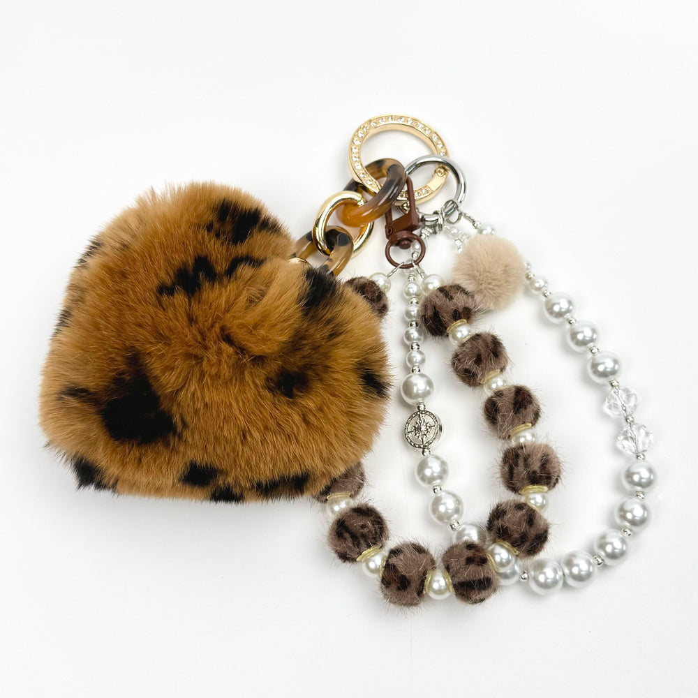 Leopard Heart - Fluffy Series - Kosbling keychian＆phonechain