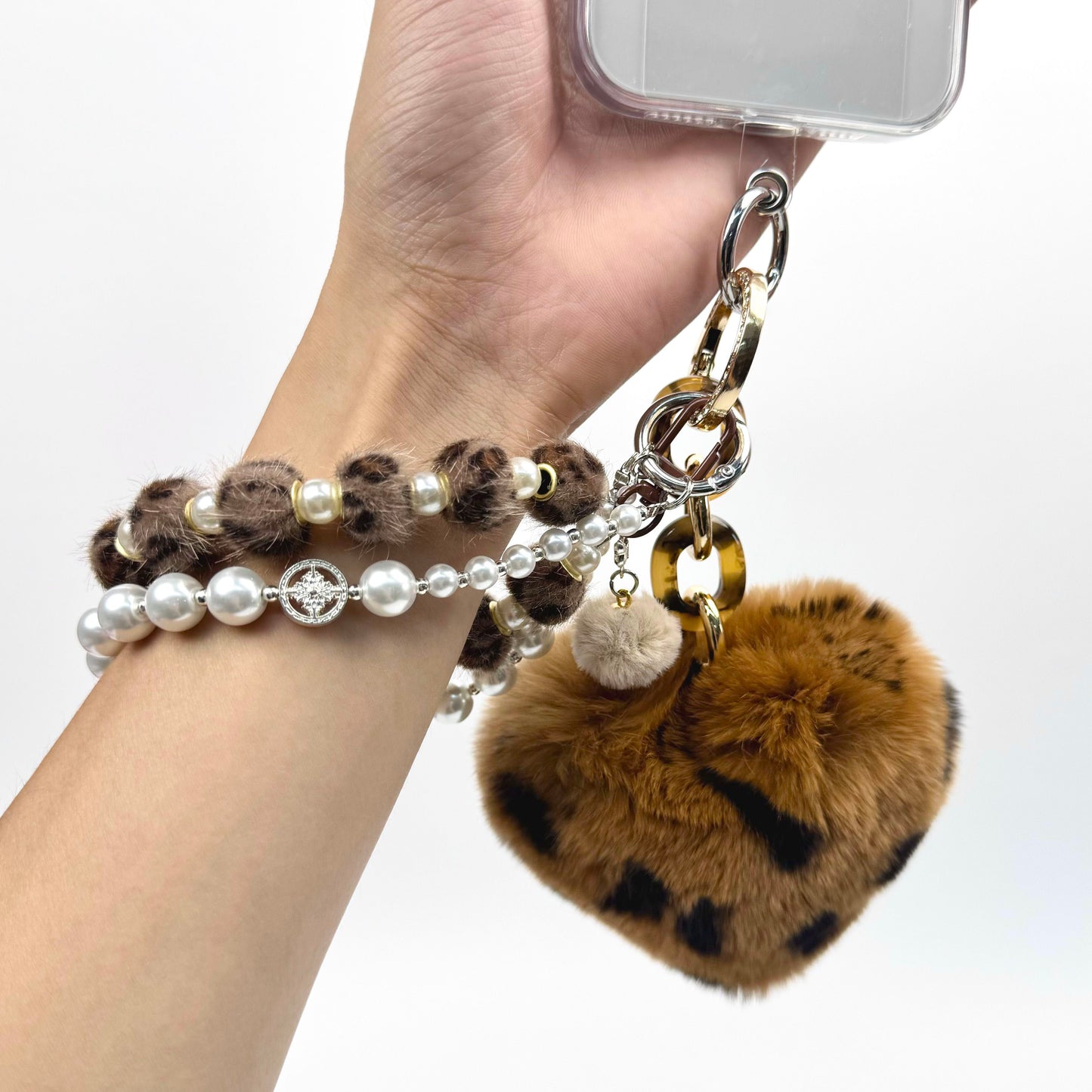 Leopard Heart - Fluffy Series - Kosbling keychian＆phonechain