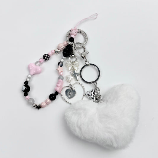 White Heart - Y2K Series - Kosbling keychian＆phonechain