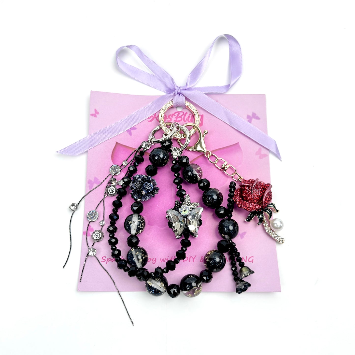 Rose - Glitter Series - Kosbling keychian＆phonechain