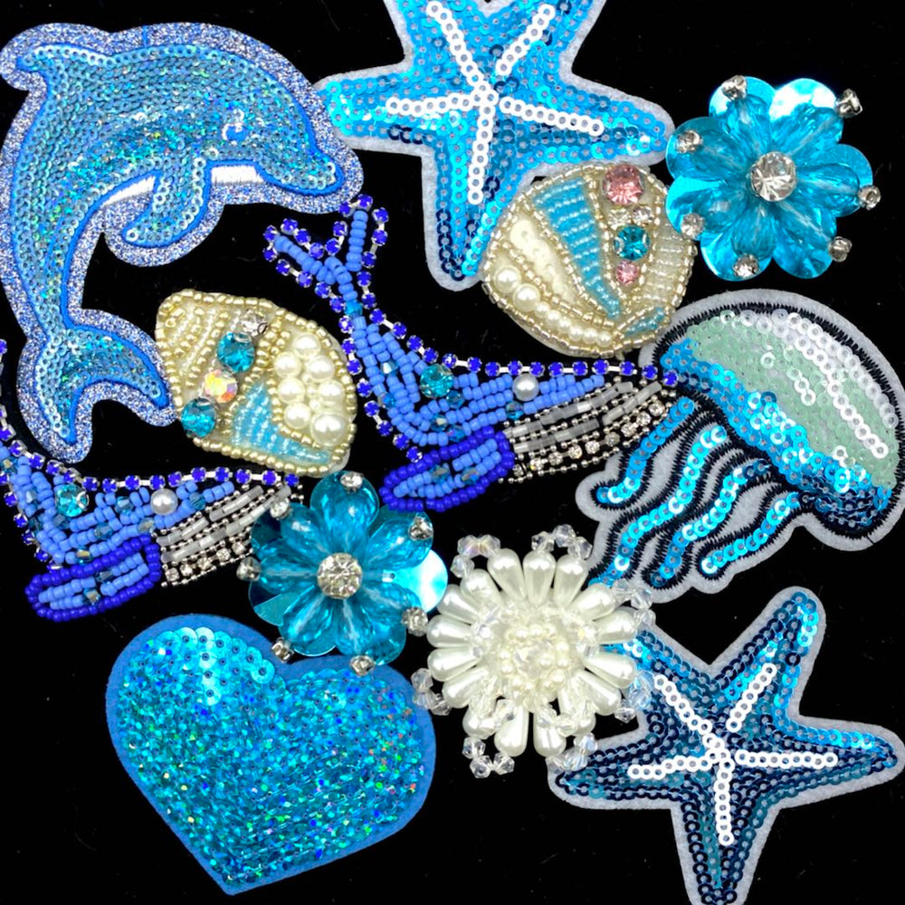 Tide & Thread - Embroidery Patches With Beads & Sequins-supermix-C1100