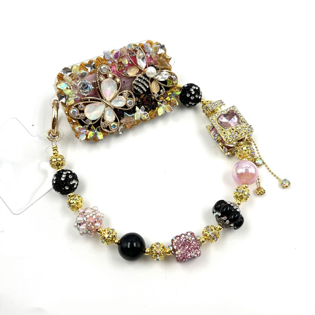 Handmade Phone Clip With Mirror - Cream Glue