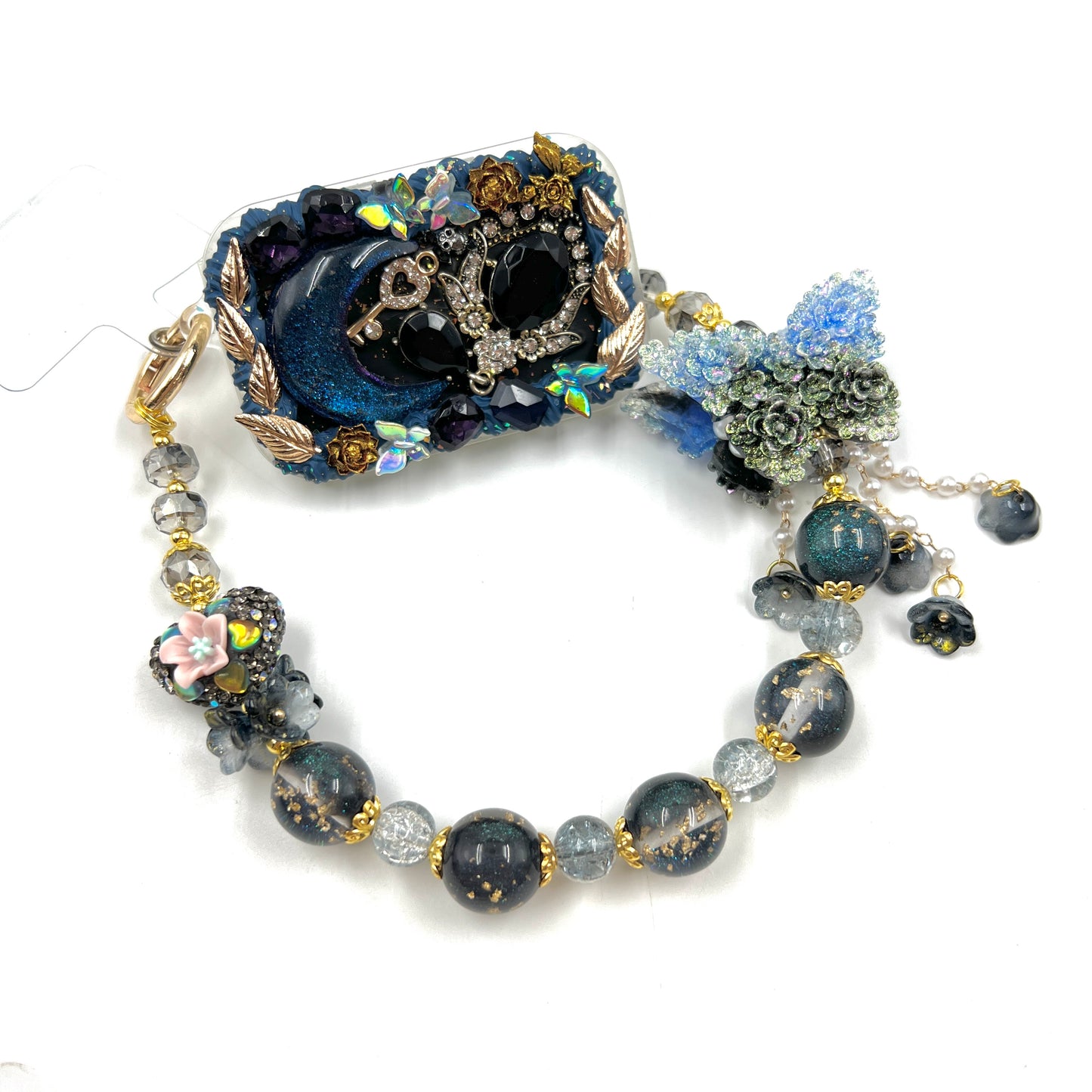 Handmade Phone Clip With Mirror - Cream Glue