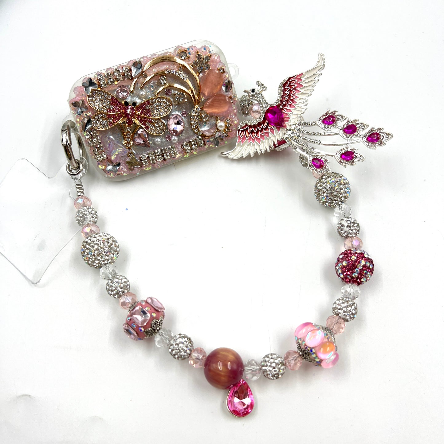 Handmade Phone Clip With Mirror - Cream Glue