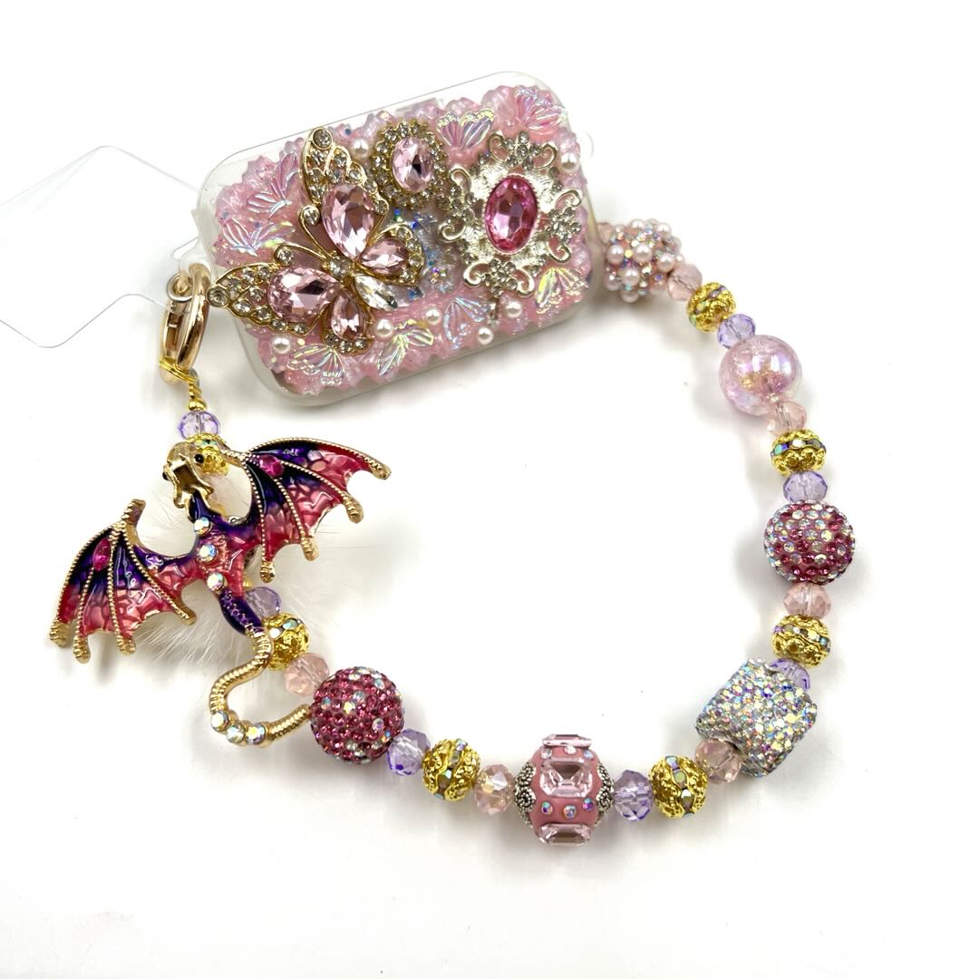 Handmade Phone Clip With Mirror - Cream Glue