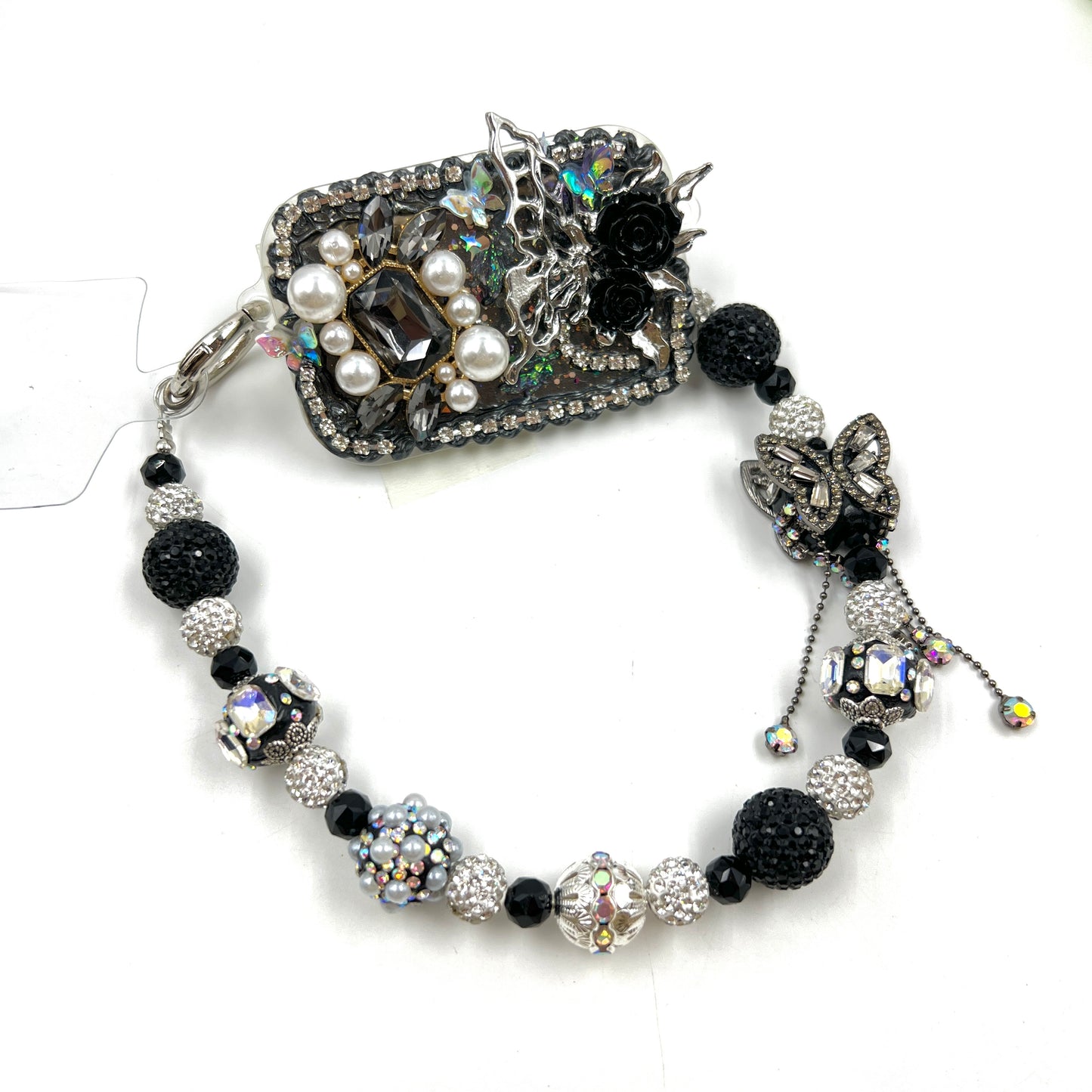 Handmade Phone Clip With Mirror - Cream Glue