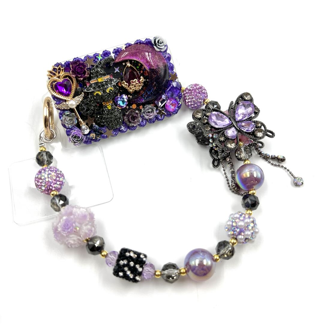 Handmade Phone Clip With Mirror - Cream Glue