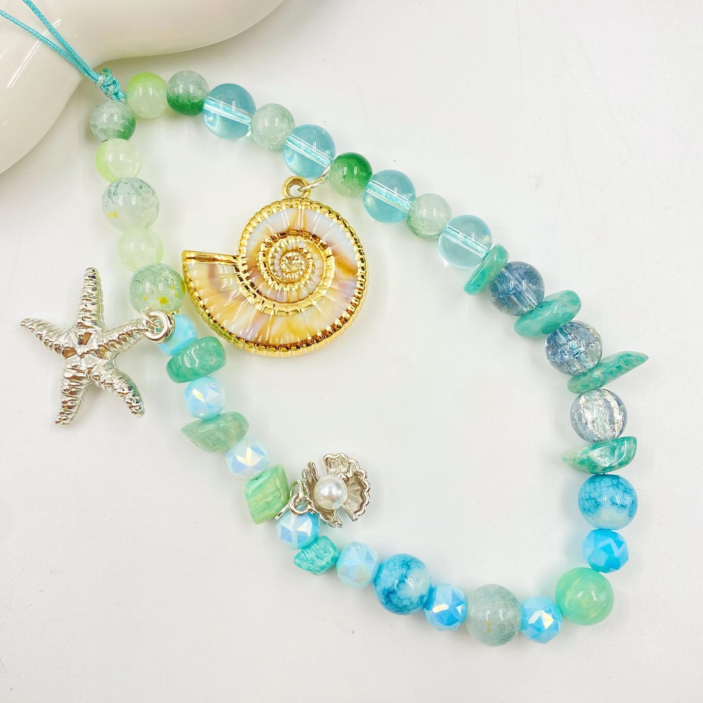 Sea-foam Symphony Beads Mix for bracelets making-BD