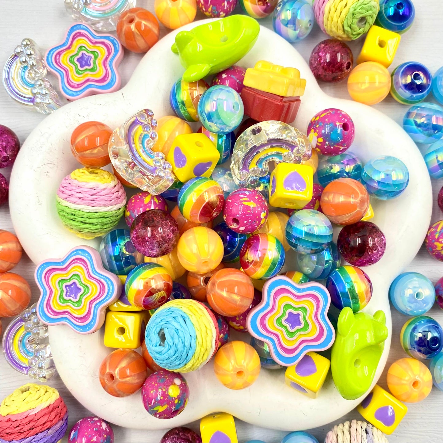 Rainbow Licious- Beads Mix For Keychian Making(Miki)-BD