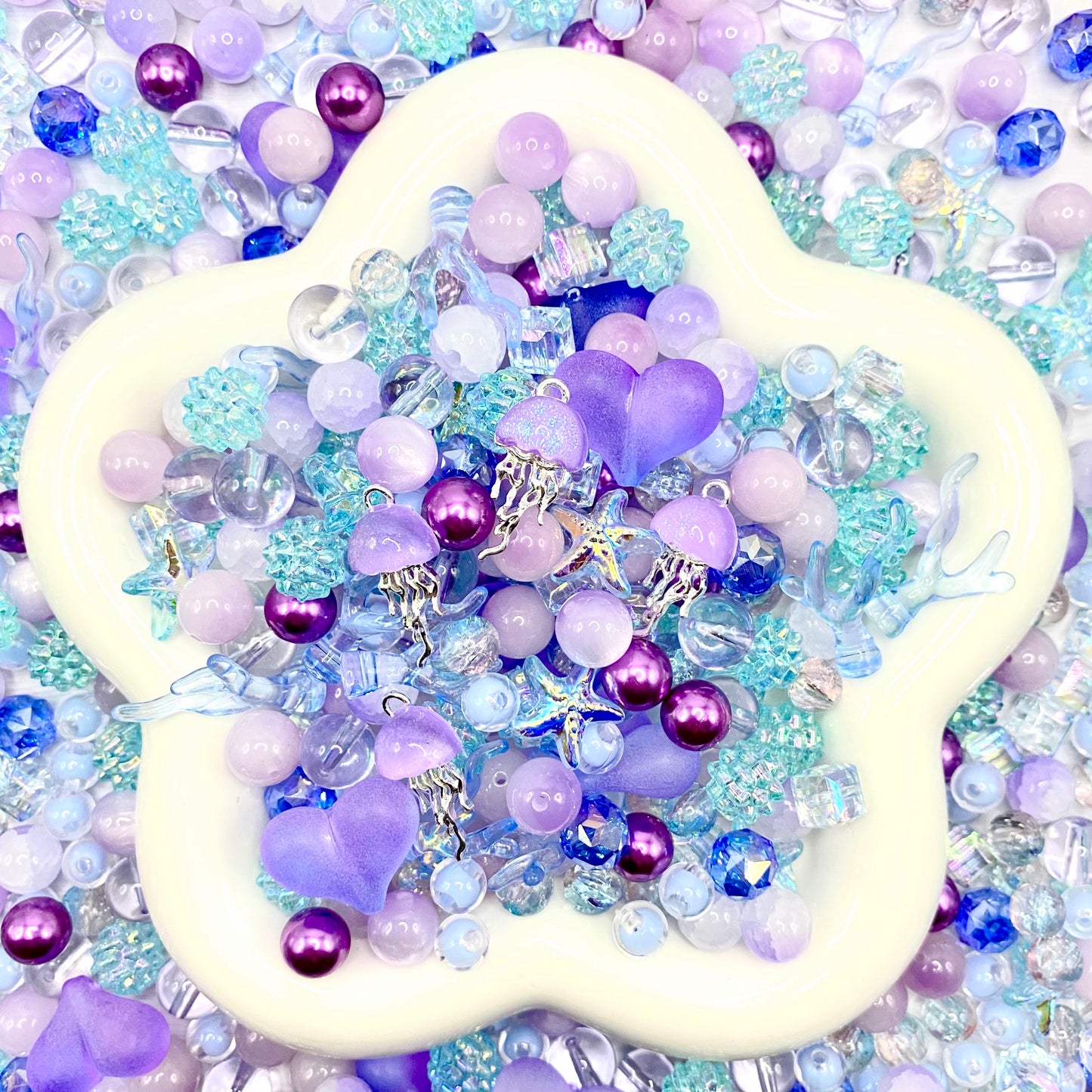 Jewelry Making Beads Mix for DIY Jewelry & Crafts – 8/10/12mm Glass, Resin & Metal Beads