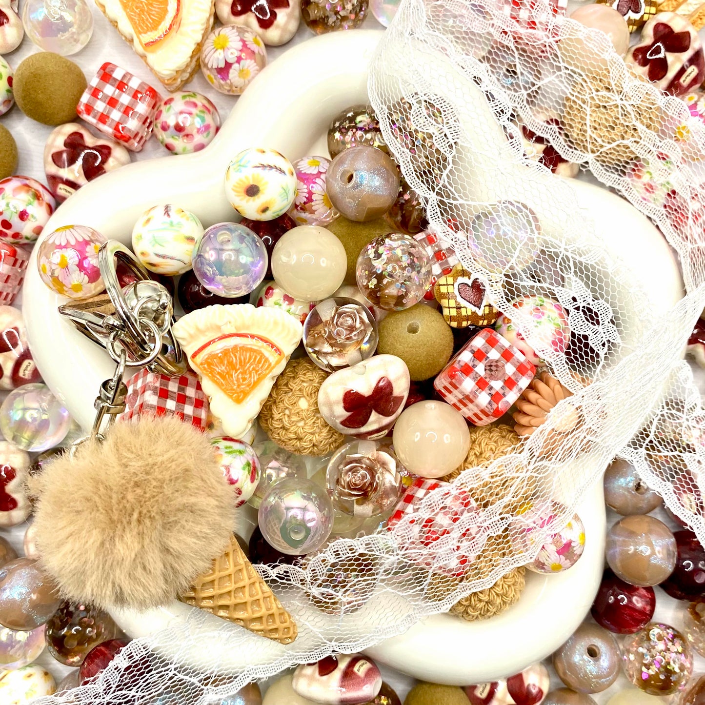 16mm Keychain/Pen Making DIY Beads Mix – 16/20mm Silicone, Resin & Acrylic Beads