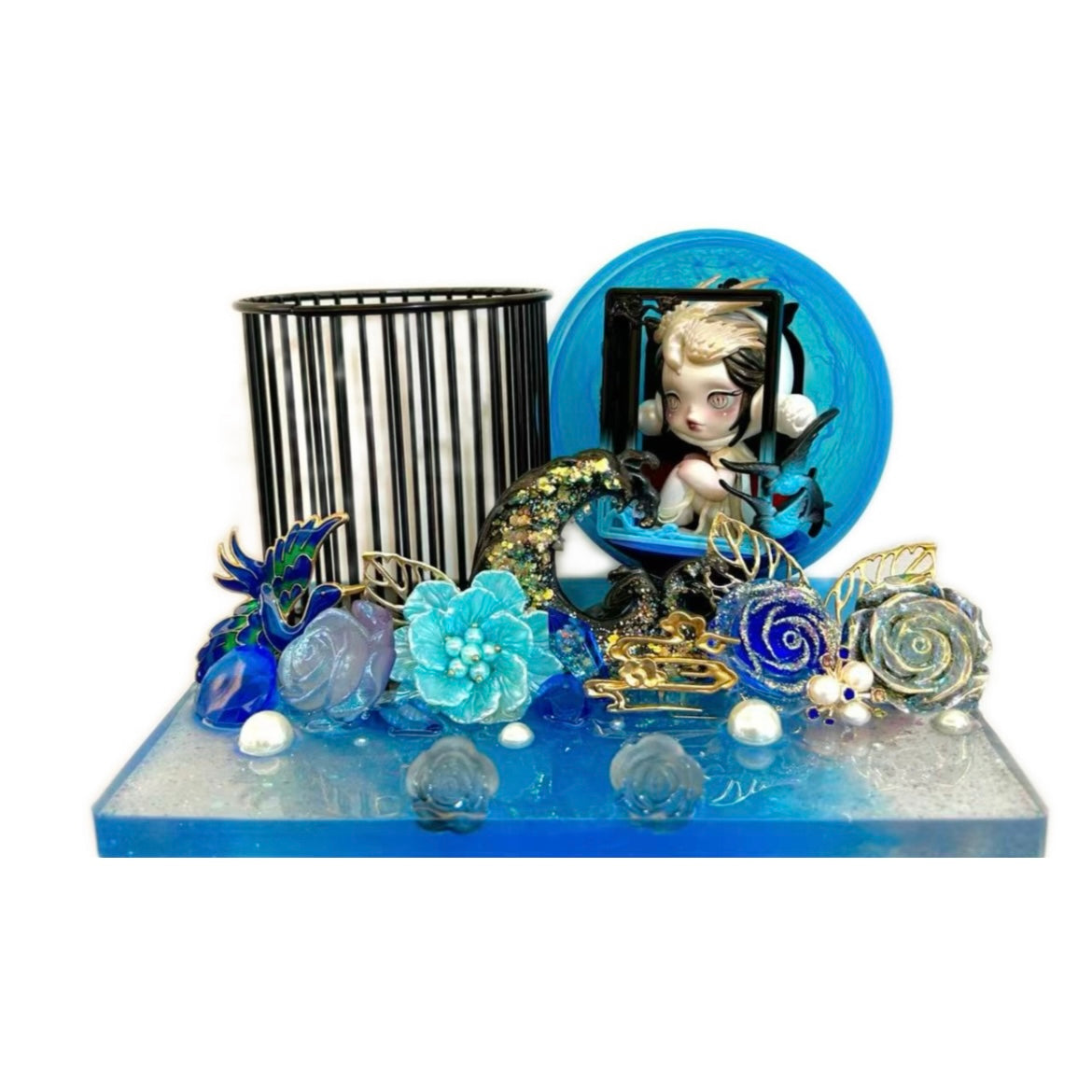 【20% OFF LIVE OFFER】Handmade Resin Stand with Doll Brush Holder & Phone Stand Feature Blind Bag 2
