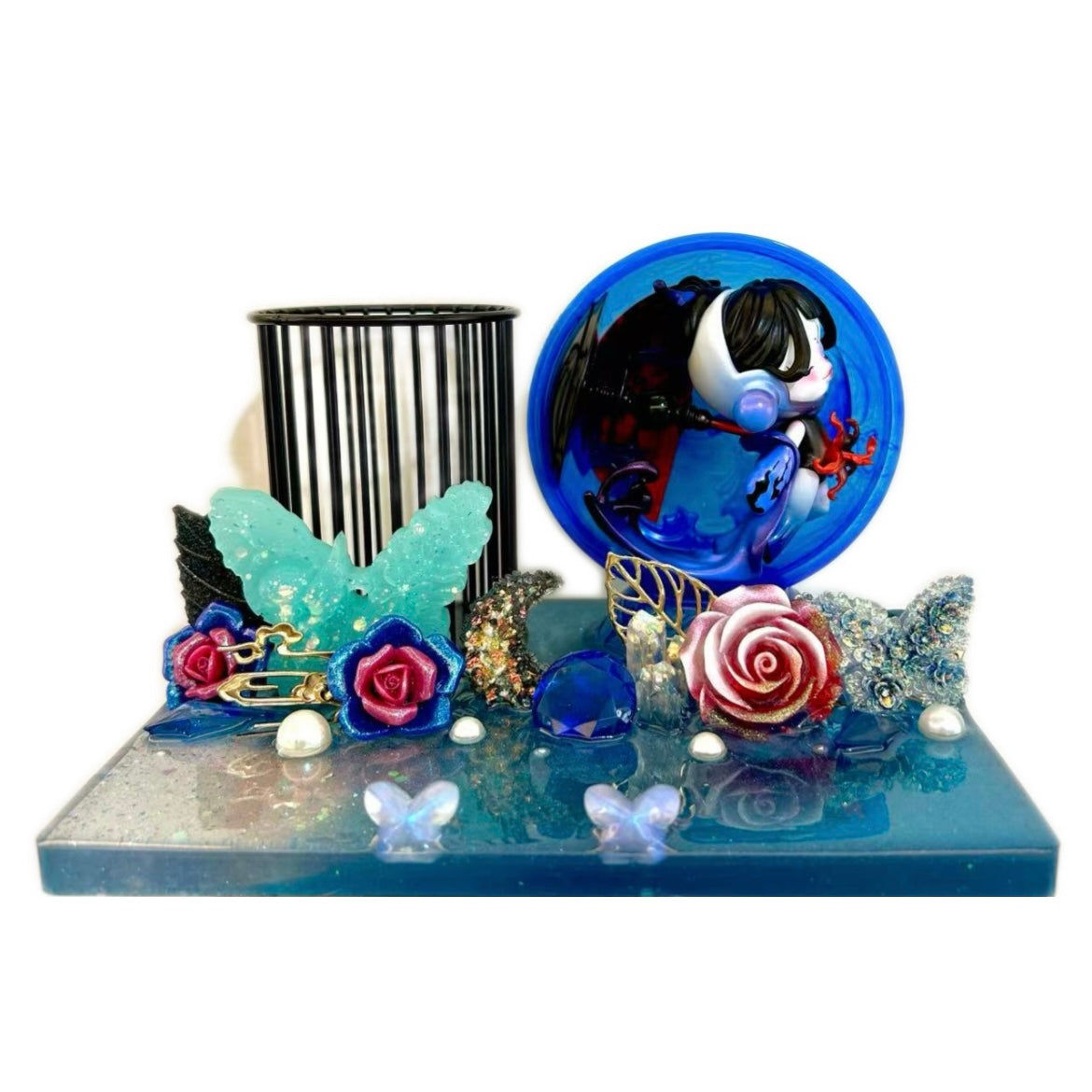 【20% OFF LIVE OFFER】Handmade Resin Stand with Doll Brush Holder & Phone Stand Feature Blind Bag 2