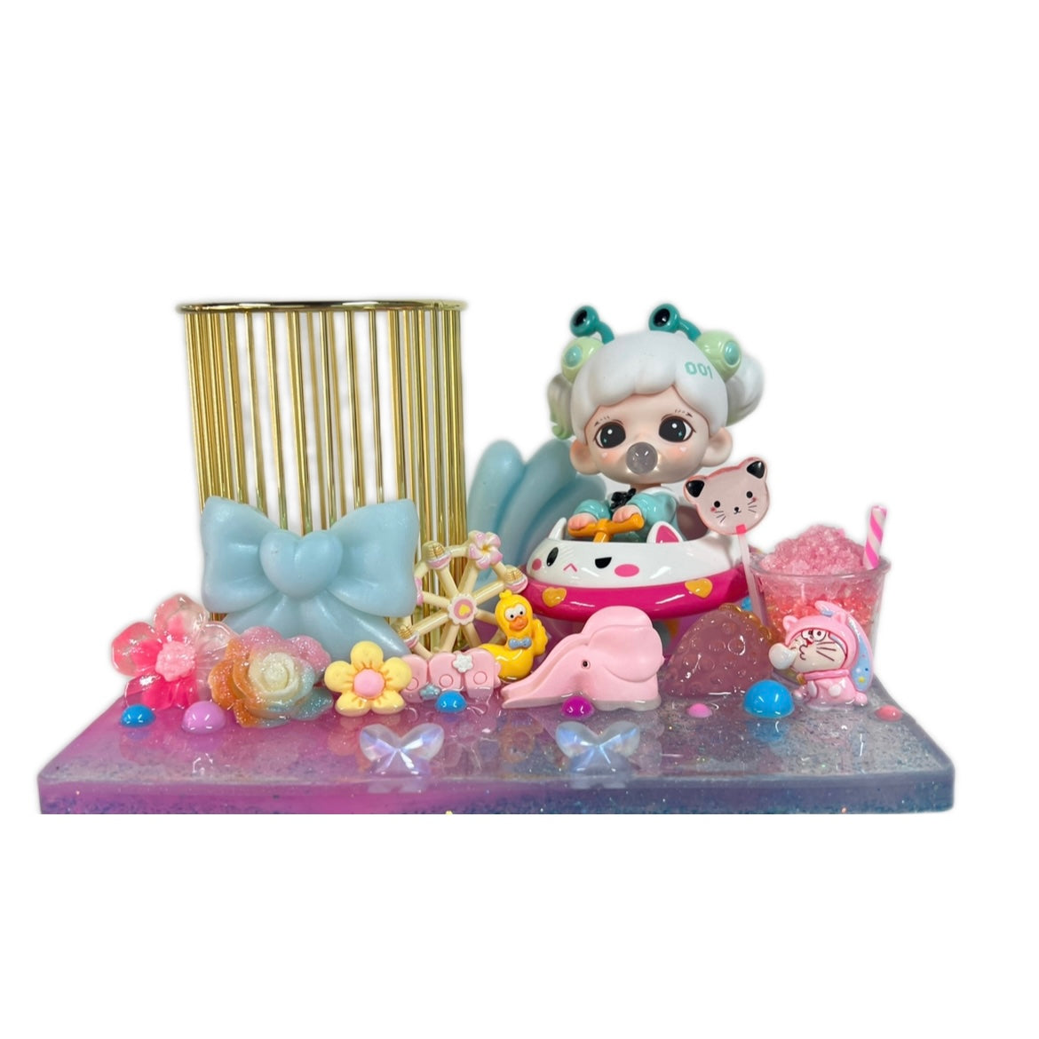 【20% OFF LIVE OFFER】Handmade Resin Stand with Doll Brush Holder & Phone Stand Feature Blind Bag 2