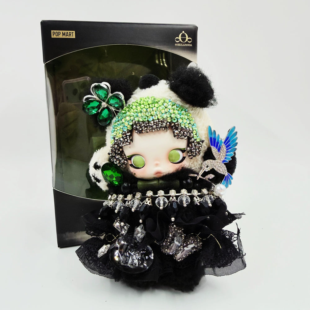 Lazy Panda Skull Panda Handmade Diamond Plush Doll