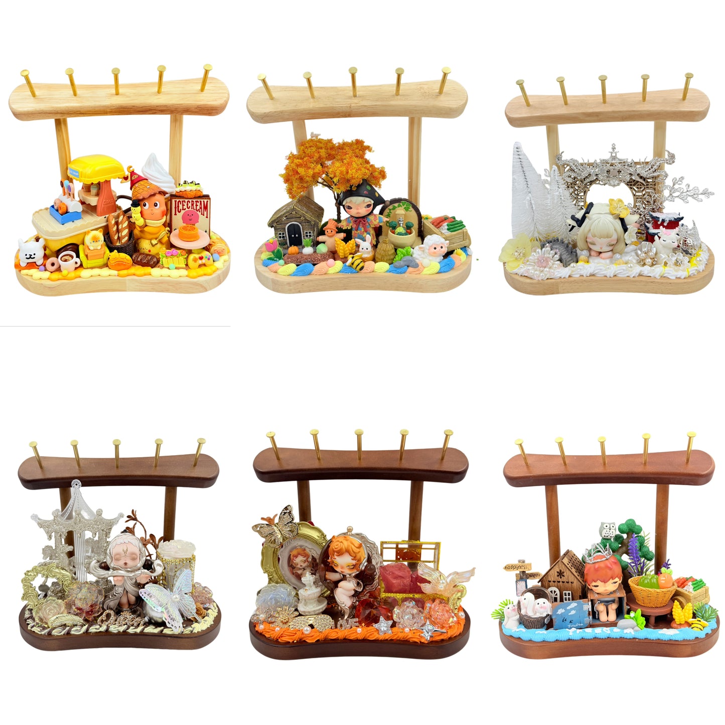 【20%OFF】Wooden Key Holder Stand with Cream Glue Doll DIY - Kosbling Handmade Blind Bag