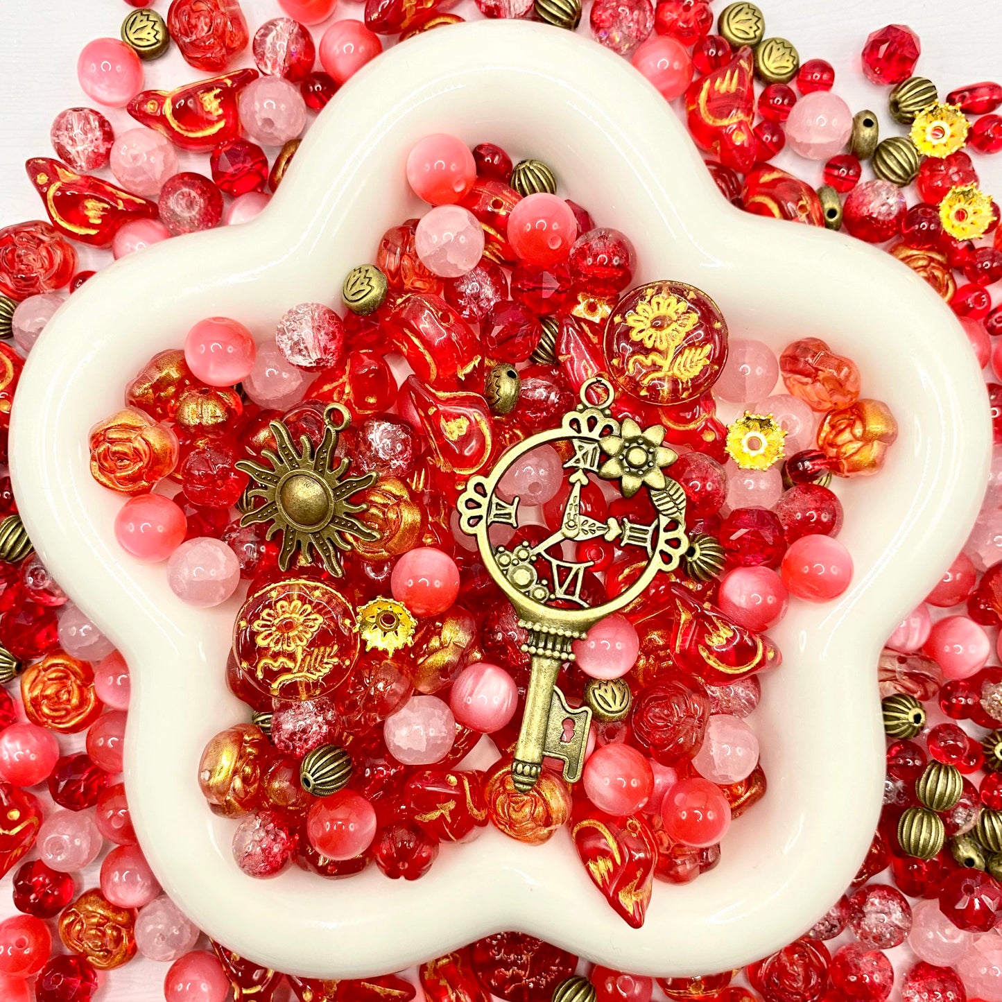 Jewelry Making Beads Mix for DIY Jewelry & Crafts – 8/10/12mm Glass, Resin & Metal Beads