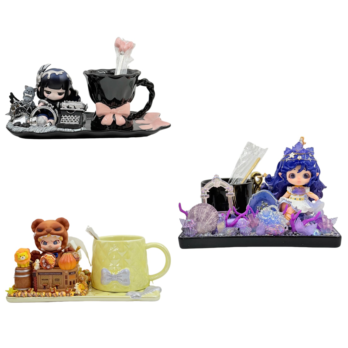 【20% OFF LIVE ONLY】Handmade Ceramic Tea Cup and Plate with Cream Glue Doll DIY - Kosbling Blind Bag