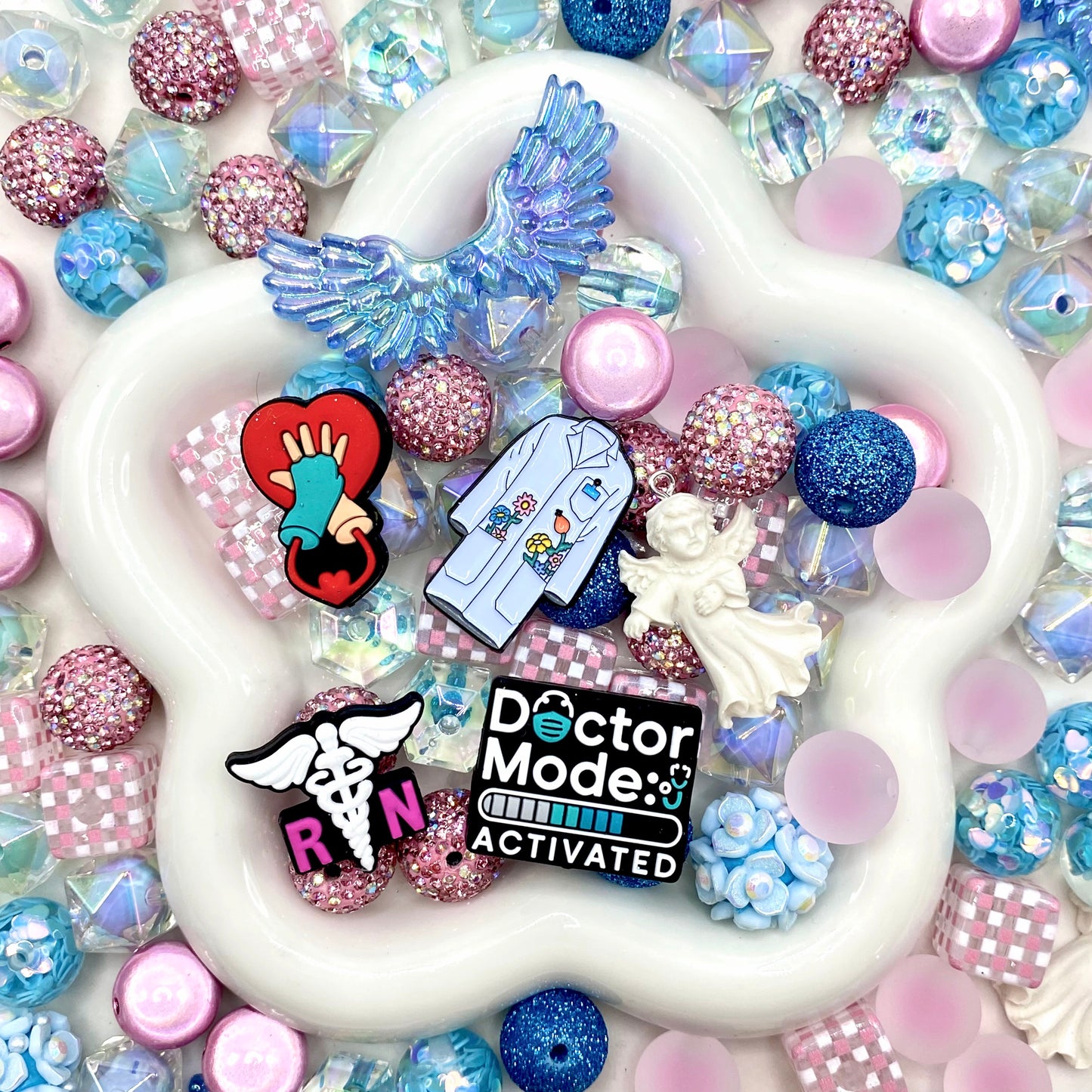 16mm Keychain/Pen Making DIY Beads Mix – 16/20mm Silicone, Resin & Acrylic Beads