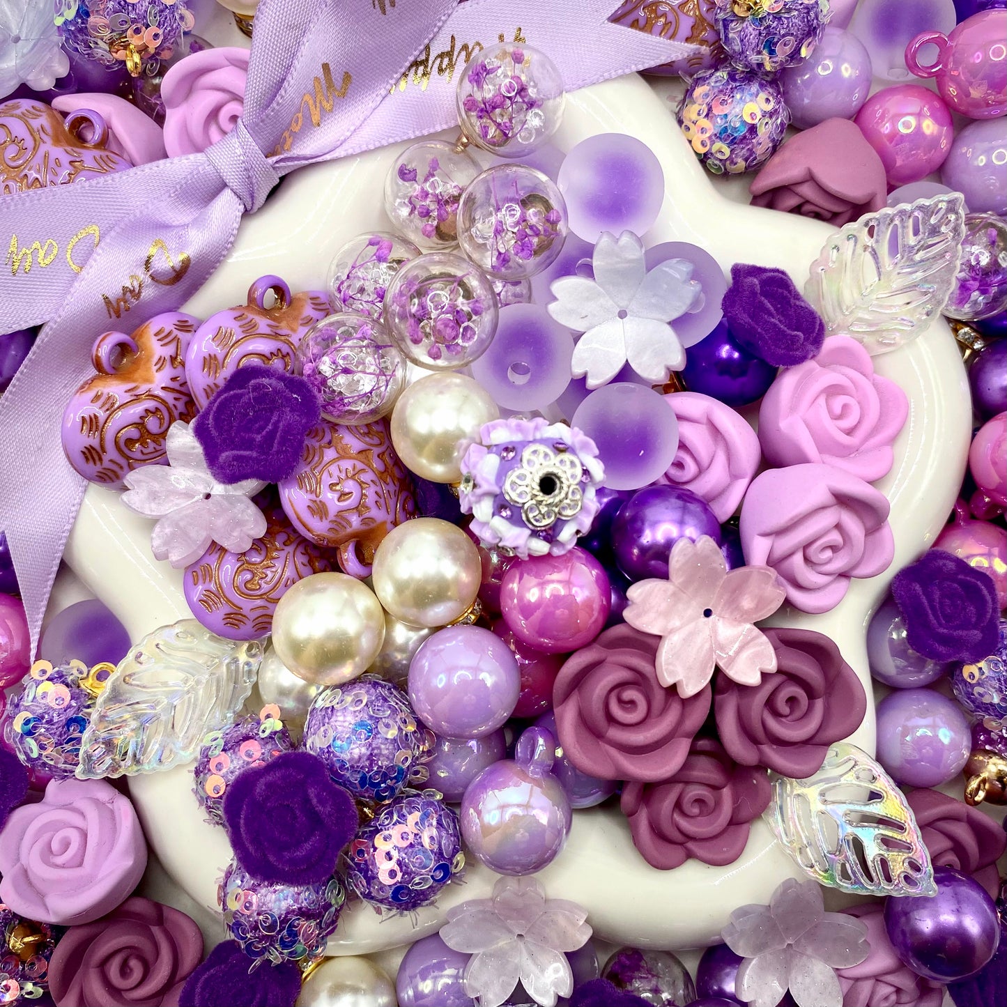 16mm Car Hanger/Ornament Making Beads Mix – 16mm Beads with Hooks, Acrylic/Resin/Glass Beads
