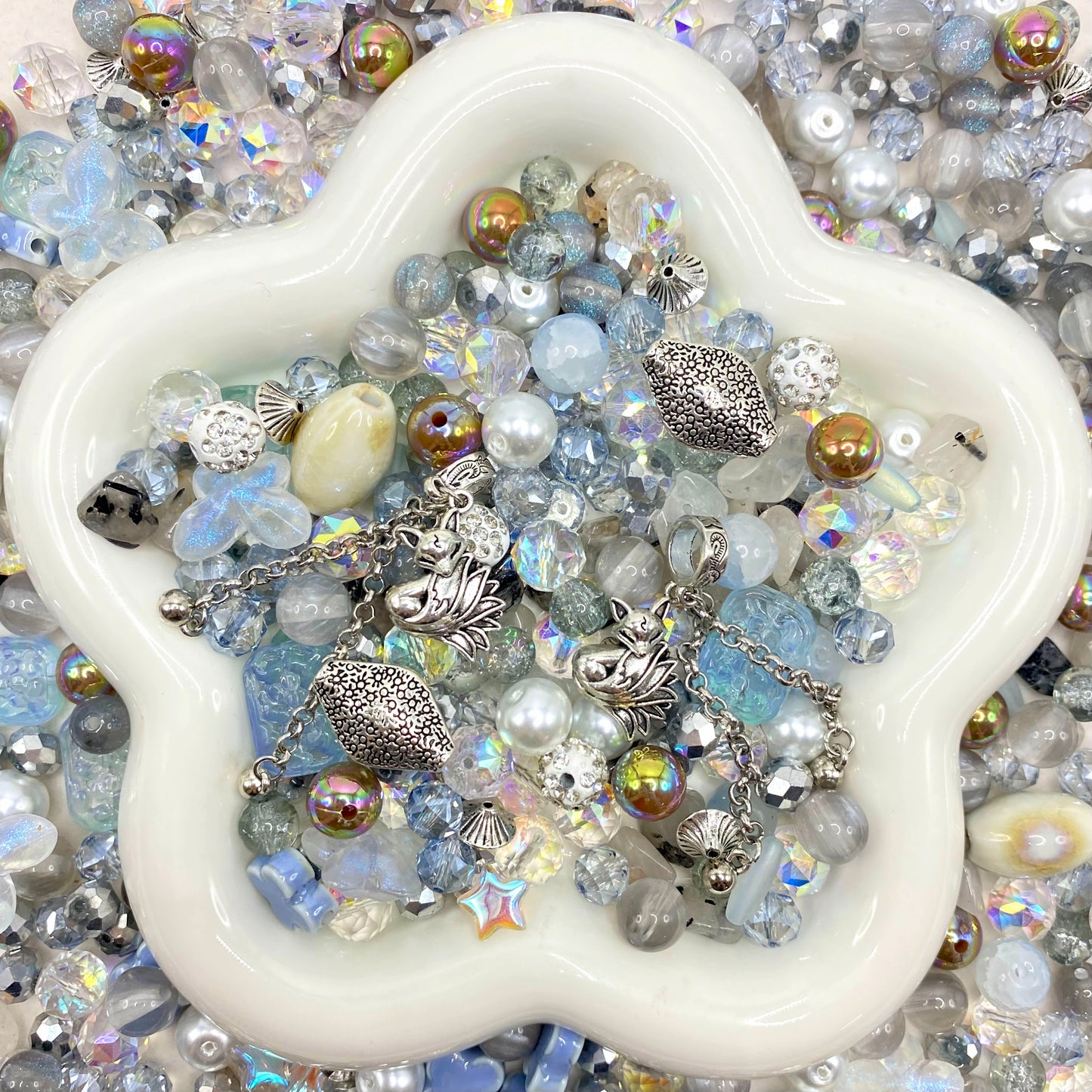Jewelry Making Beads Mix for DIY Jewelry & Crafts – 8/10/12mm Glass, Resin & Metal Beads