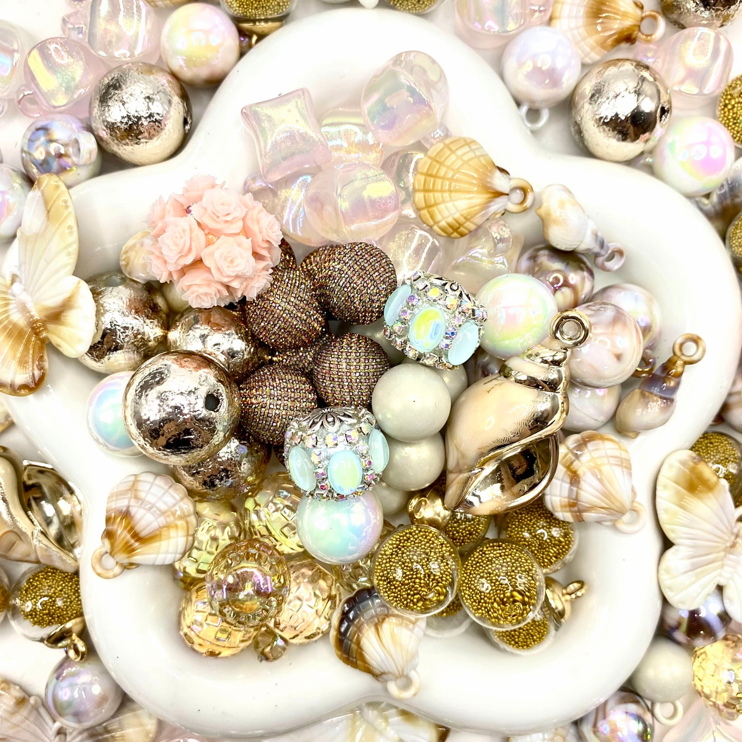 16mm Car Hanger/Ornament Making Beads Mix – 16mm Beads with Hooks, Acrylic/Resin/Glass Beads