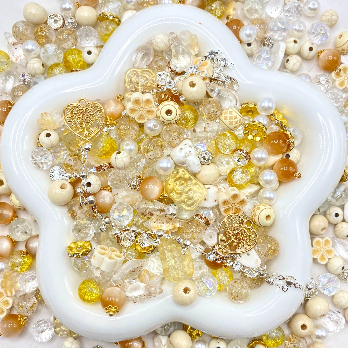 Jewelry Making Beads Mix for DIY Jewelry & Crafts – 8/10/12mm Glass, Resin & Metal Beads