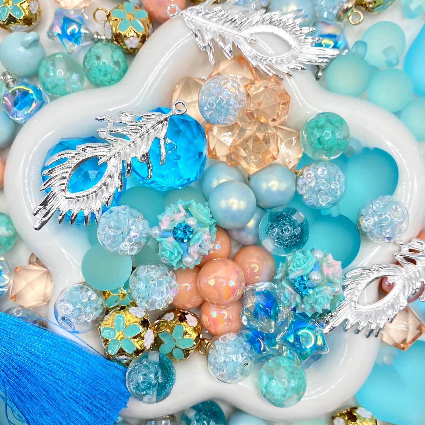 16mm Car Hanger/Ornament Making Beads Mix – 16mm Beads with Hooks, Acrylic/Resin/Glass Beads