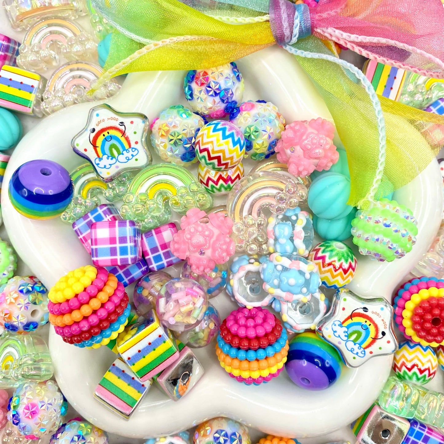 16mm Keychain/Pen Making DIY Beads Mix – 16/20mm Silicone, Resin & Acrylic Beads