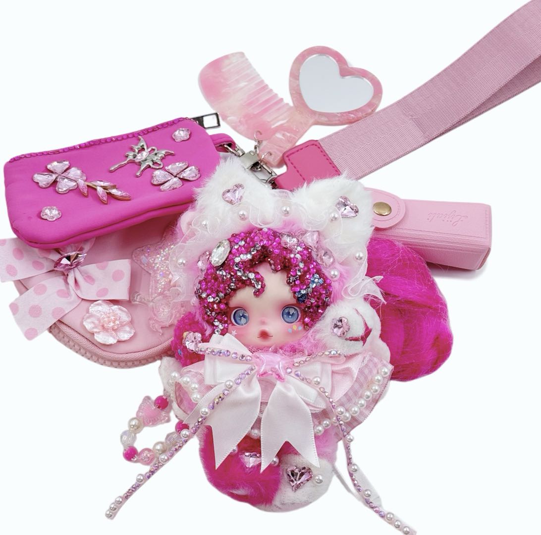 【30%OFF ONLY】Handmade Wrislet Wallet with Diamond Plush Doll with Cream Glue, Doll DIY – Kosbling Handmade Blind Bag
