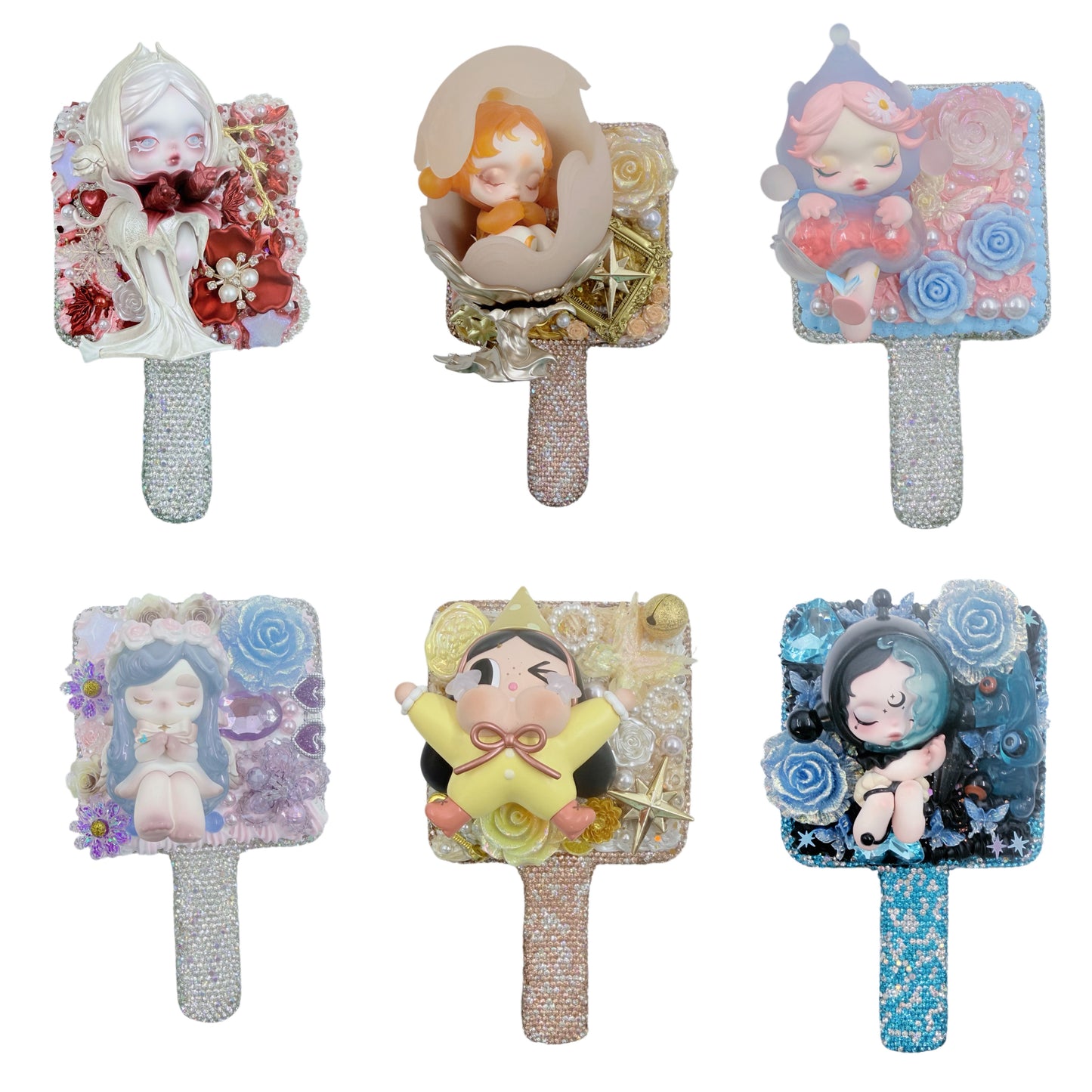 【20% OFF ONLY】Handmade Handheld makeup mirror with Cream Glue, Doll DIY-Kosbling Blind Bag