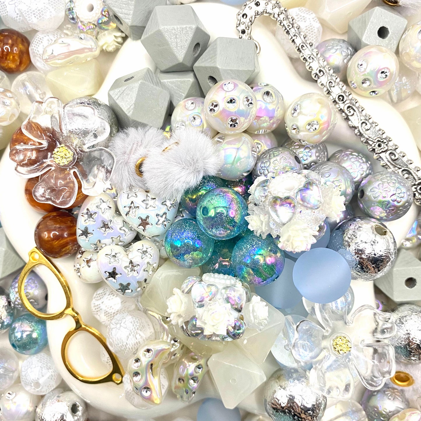 16mm Keychain/Pen Making DIY Beads Mix – 16/20mm Silicone, Resin & Acrylic Beads