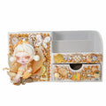 【20%OFF ONLY】Handmade Golden Rhinestone Desk Organizer with Drawer Doll DIY-Kosbling Blind Bag