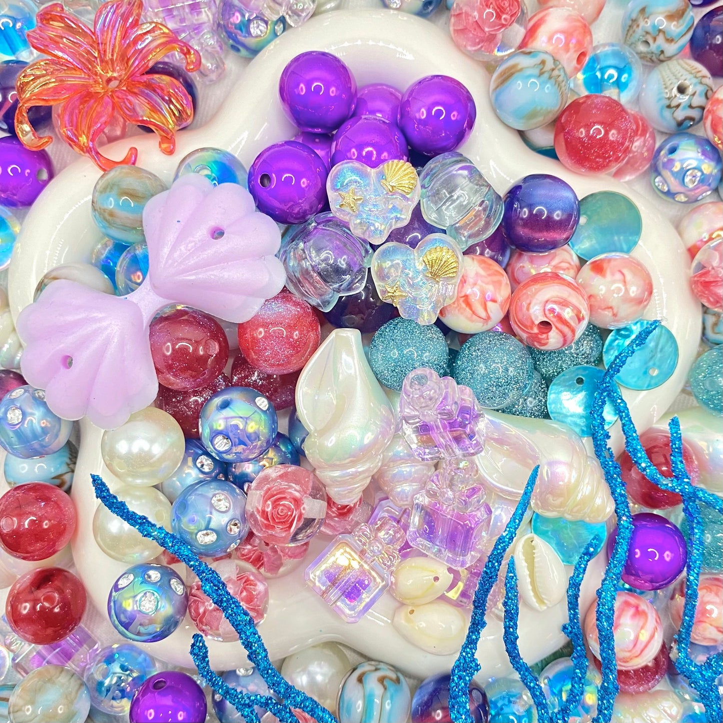 16mm Keychain/Pen Making DIY Beads Mix – 16/20mm Silicone, Resin & Acrylic Beads