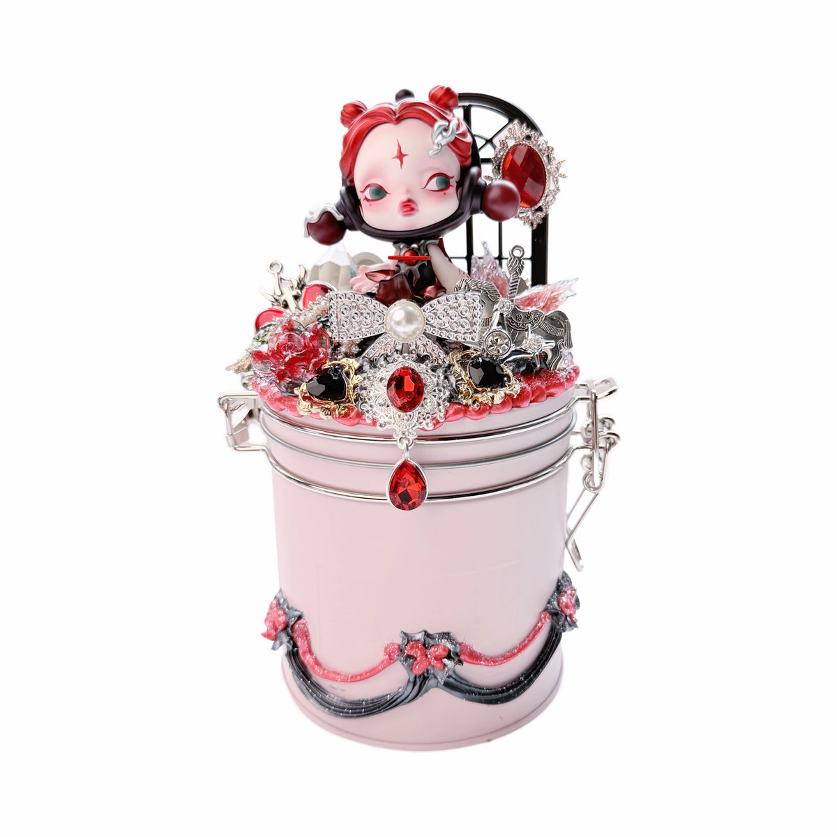 【20% OFF ONLY】Handmade Iron Craft Airtight Storage Jar with Cream Glue Doll DIY - Kosbling Blind Bag
